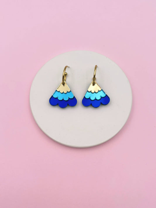 Boucles d'Oreilles Créoles Miroirs Fleurs