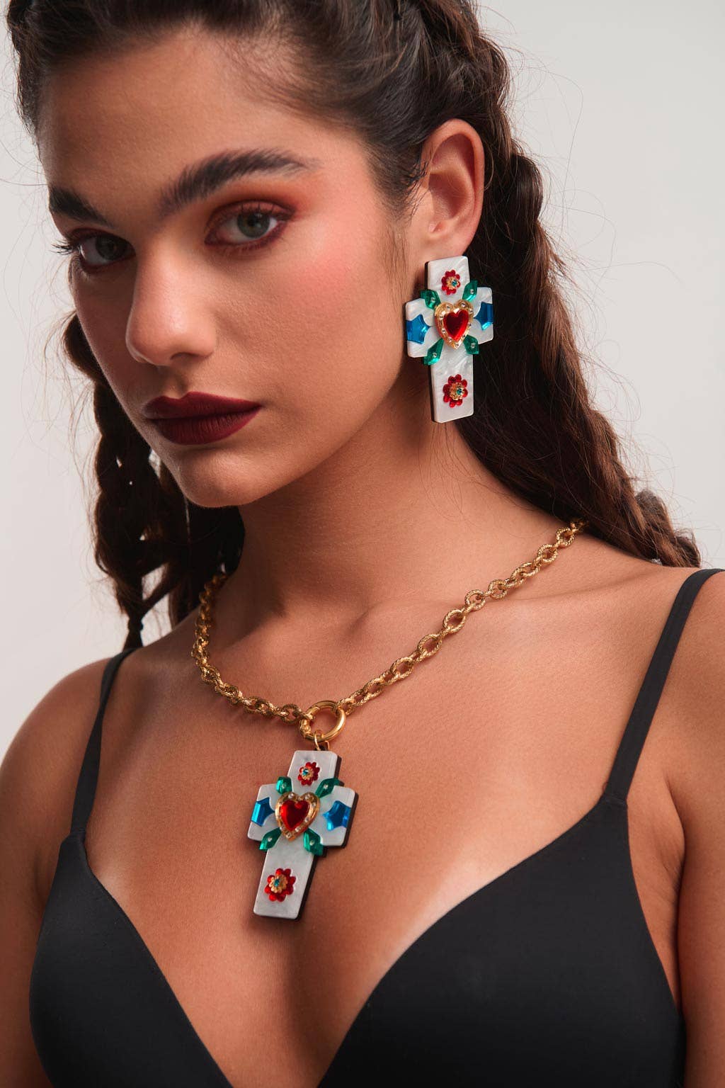 Boucles d'oreilles Pop Art Cross