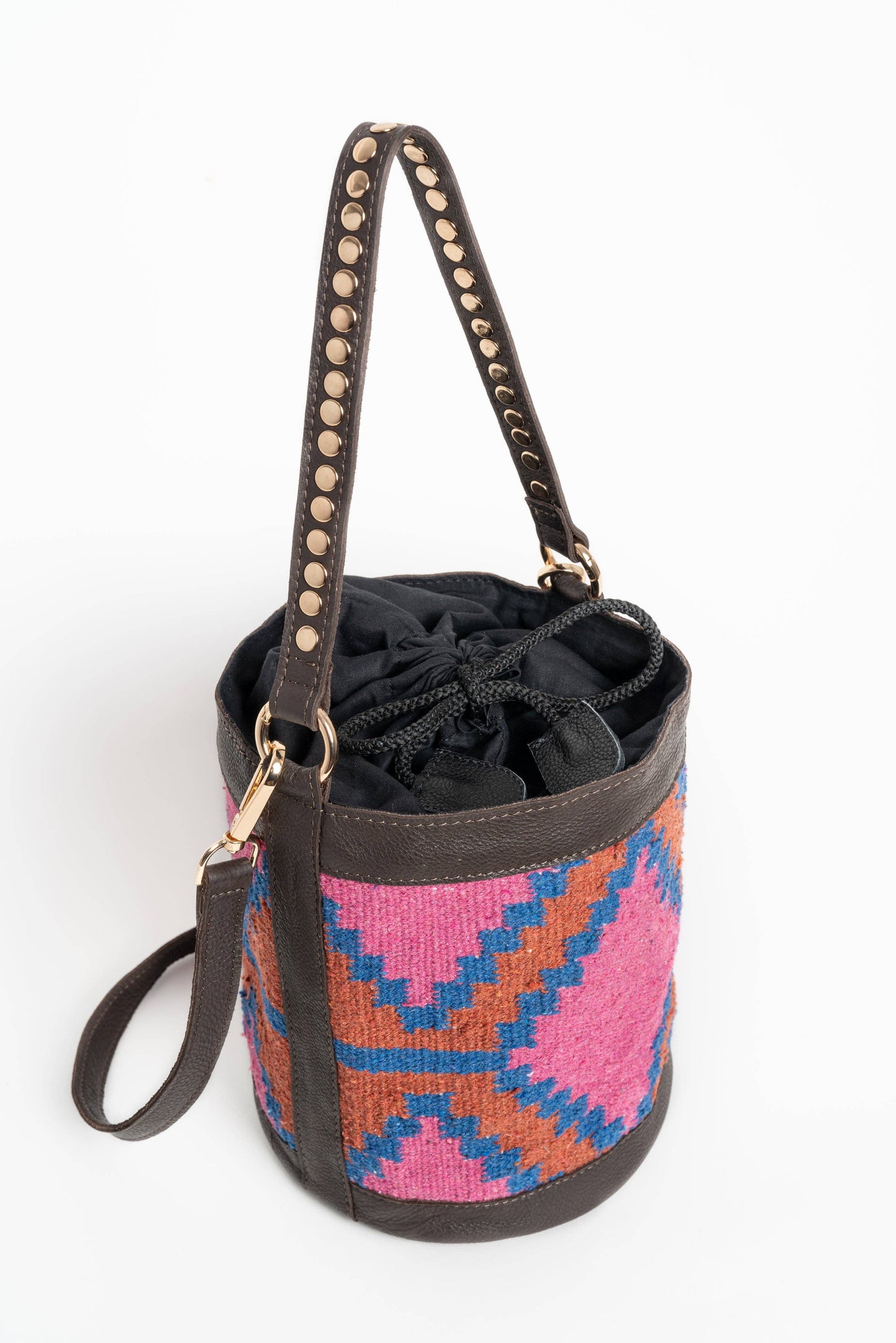 Sac seau kilim fuschia