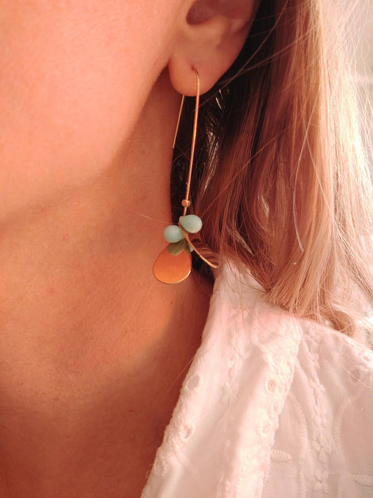 Boucles d'oreilles pendantes en forme de gouttes