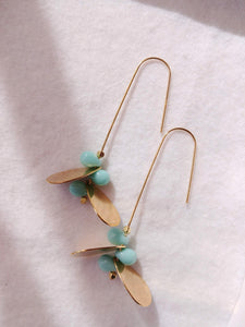 Boucles d'oreilles pendantes en forme de gouttes turquoise