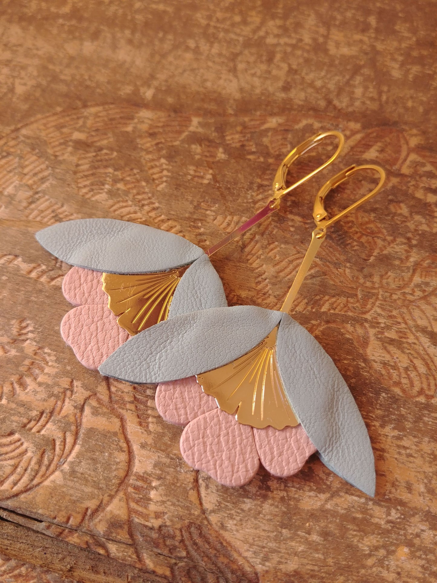 Boucles d'oreilles fleurs de Gingko