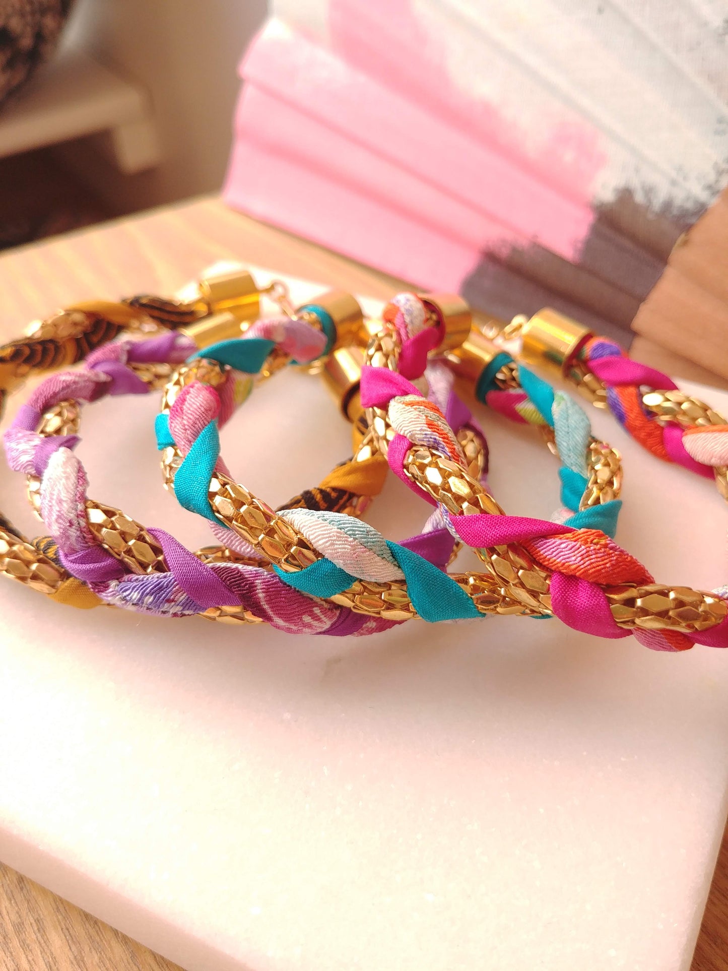 Bracelets tréssés Chirimen