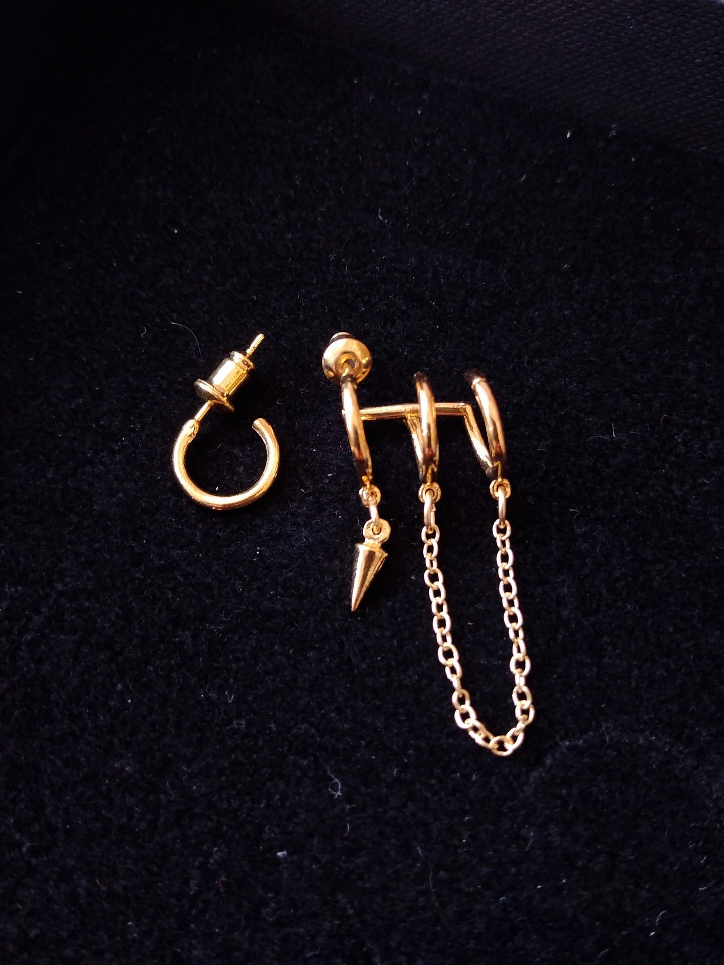 Boucles d'oreilles trompe l'oeil triple "brenda"