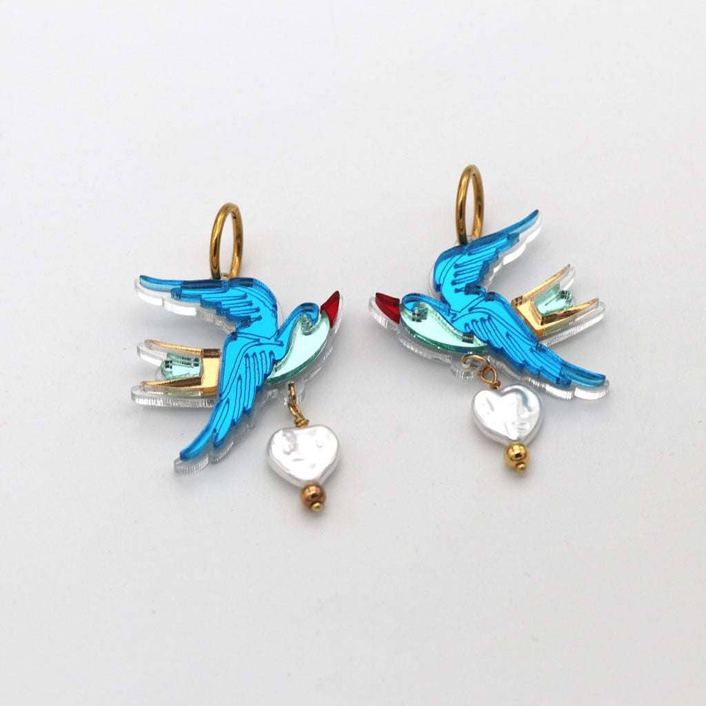 Boucles d'oreilles hirondelles