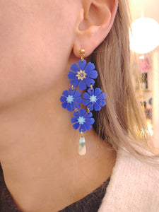 boucles d'oreilles "pétales bleus"