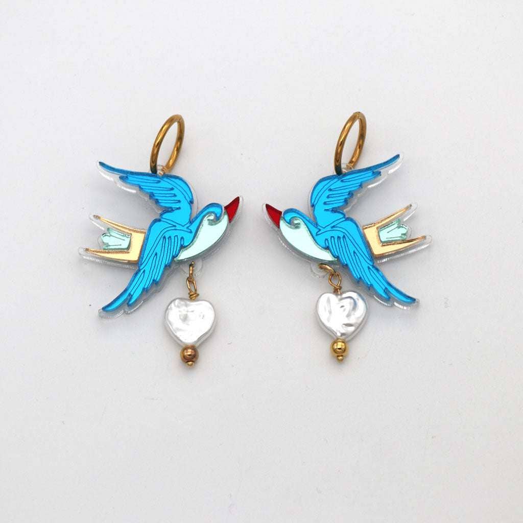 Boucles d'oreilles hirondelles