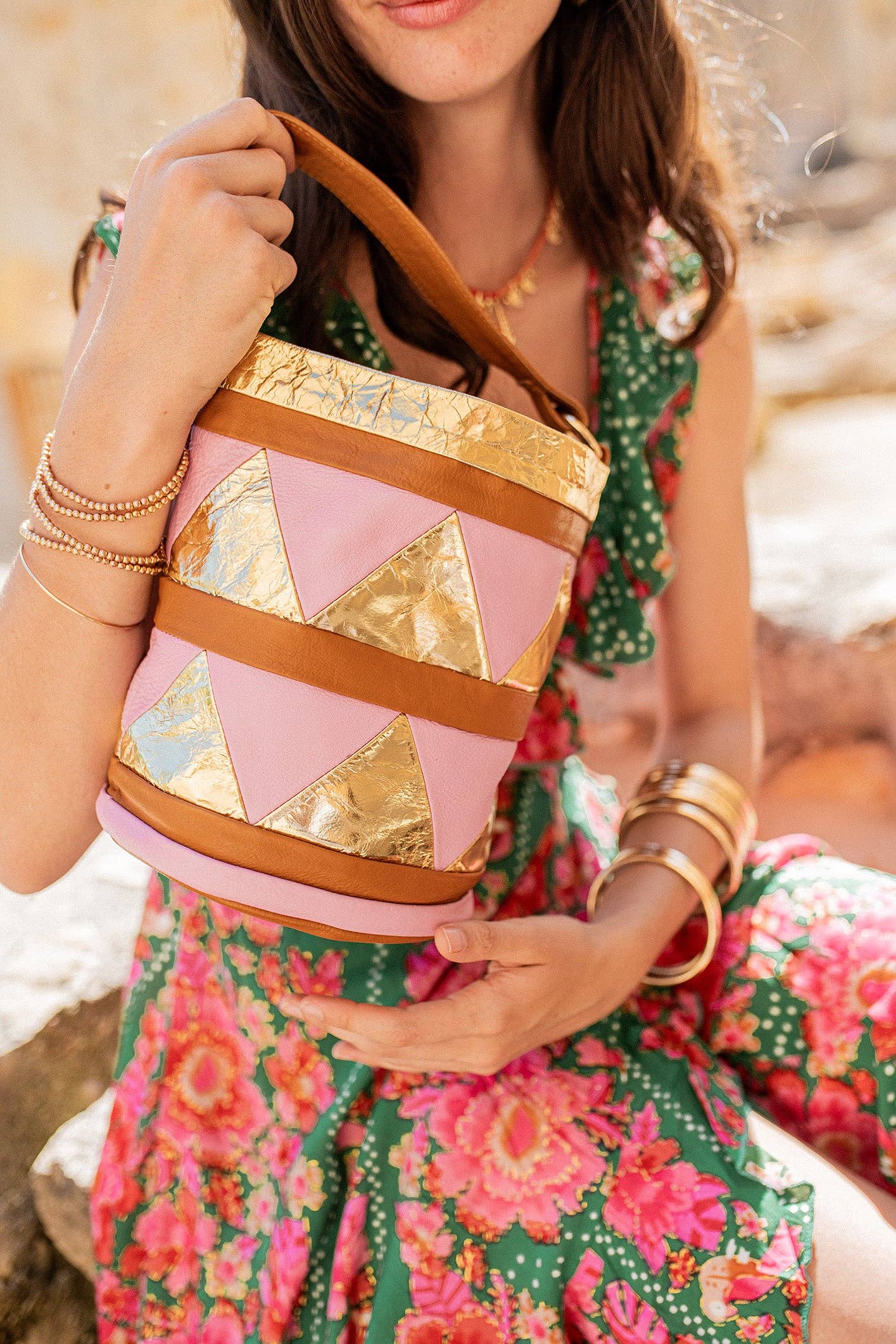 SAC EN DAMIER ROSE