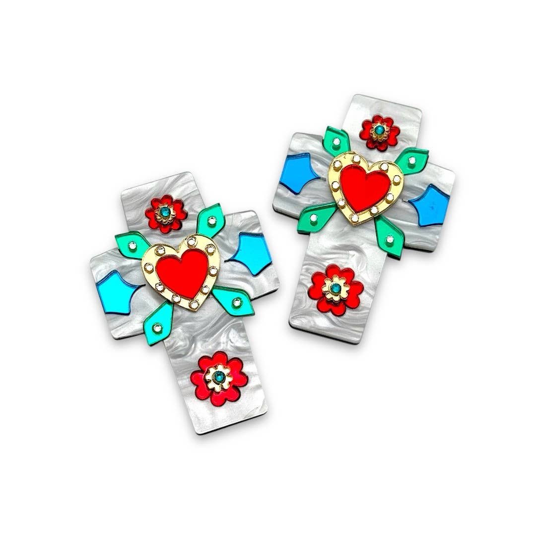 Boucles d'oreilles Pop Art Cross