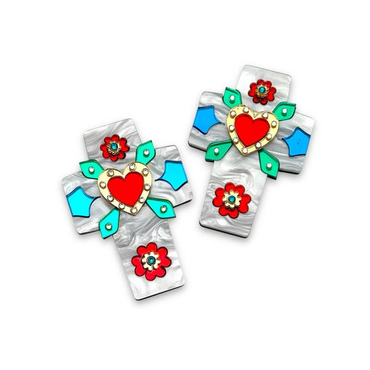 Boucles d'oreilles Pop Art Cross