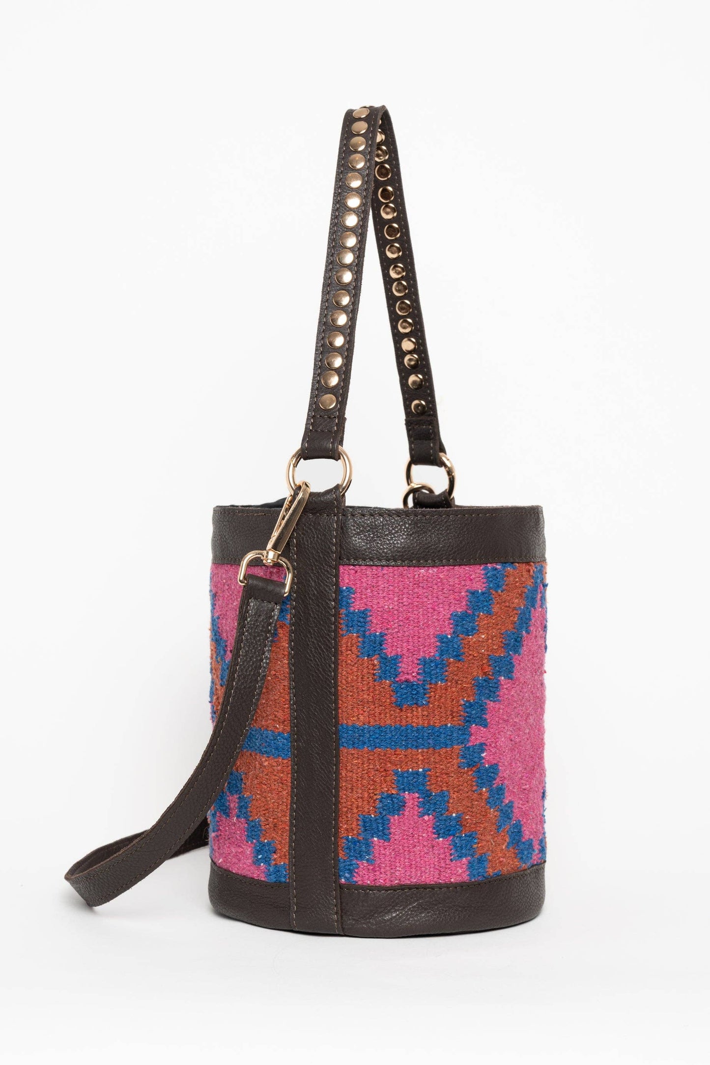 Sac seau kilim fuschia