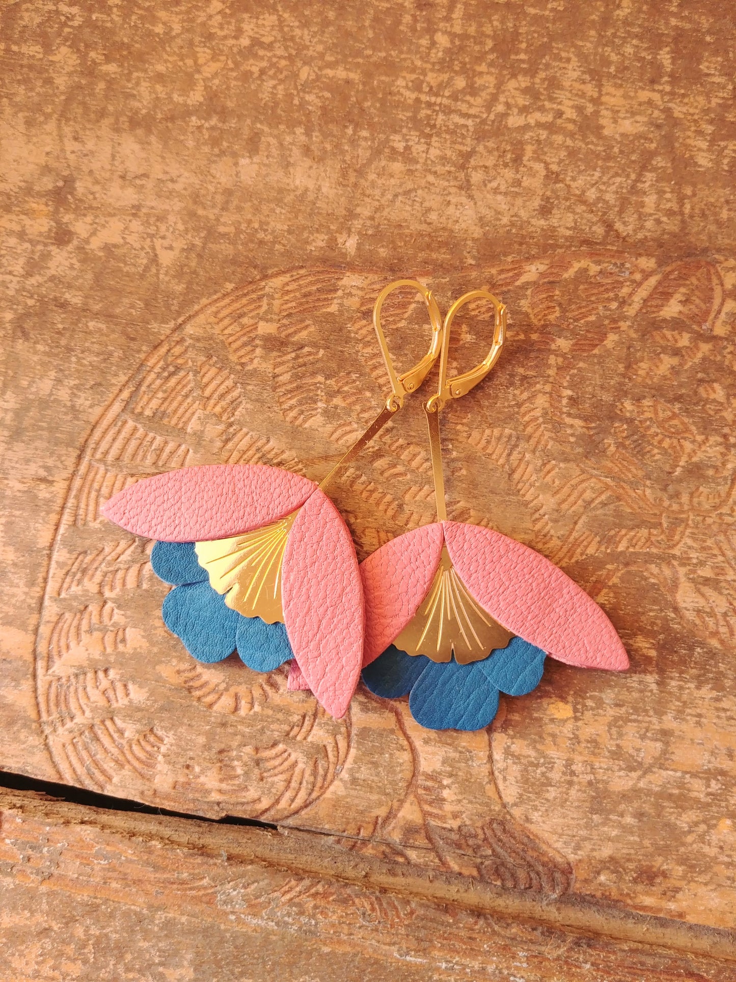 Boucles d'oreilles fleurs de Gingko