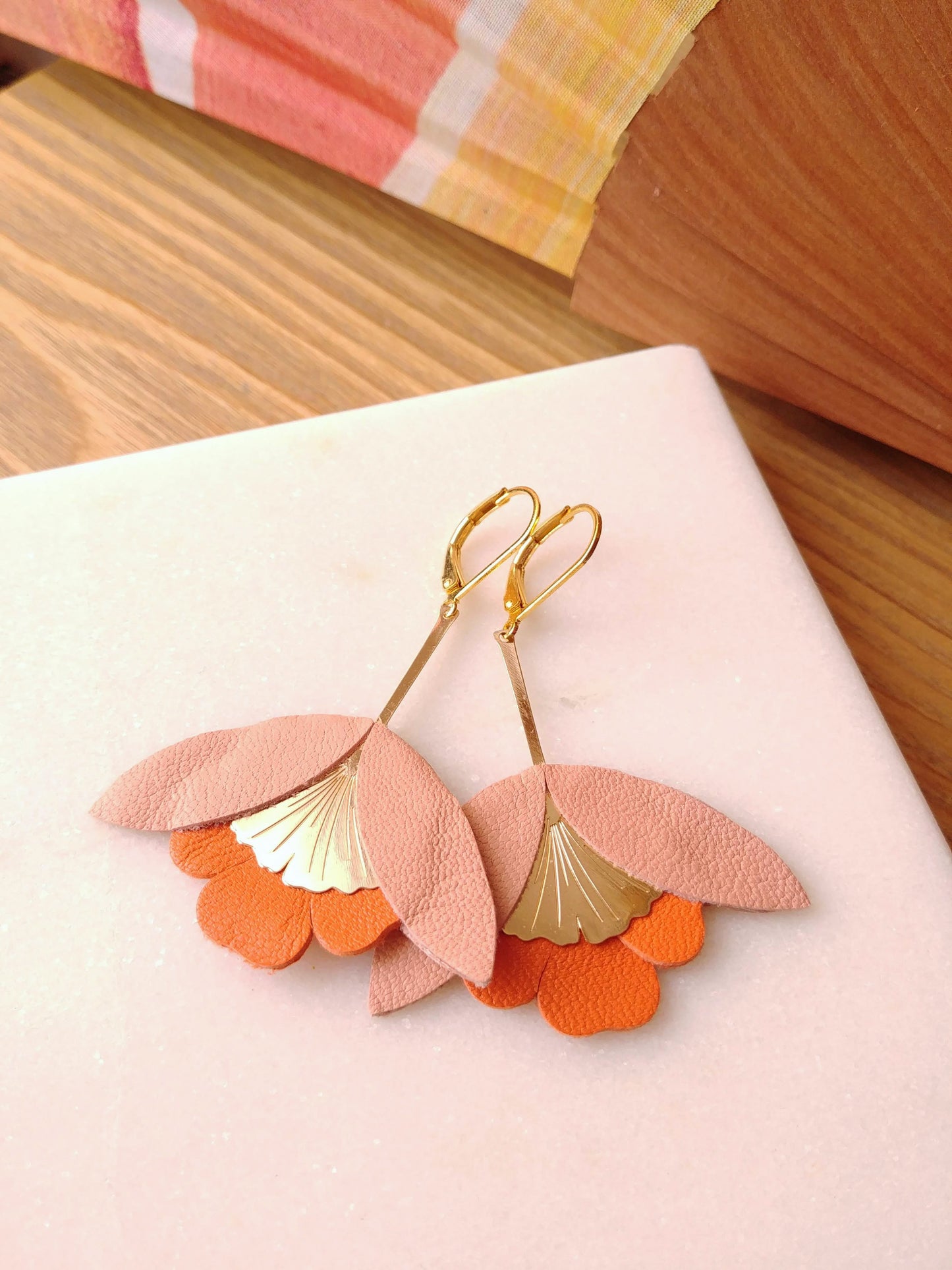 Boucles d'oreilles fleurs de Gingko
