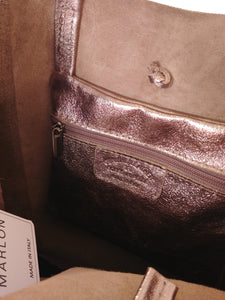 Cabas en cuir bronze