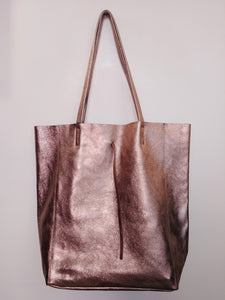 Cabas en cuir bronze