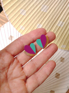 Boucles d'oreilles "coeurs ailés"