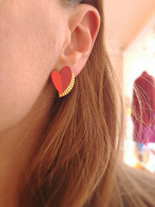 Boucles d'oreilles "coeurs ailés"